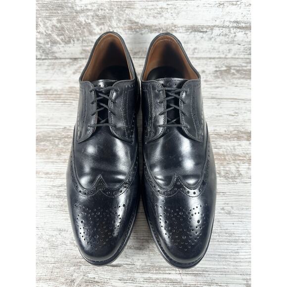 Men\'s Allen Edmonds Hinsdale Black Leather Wingtip Oxfords Sz 10D EUC! main image 10